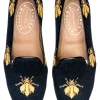 Bee Black Needlepoint Slipper (Men)