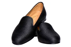 Black Raffia Slipper (Narrow)