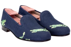 Calabasas Navy Linen Slipper (Women)