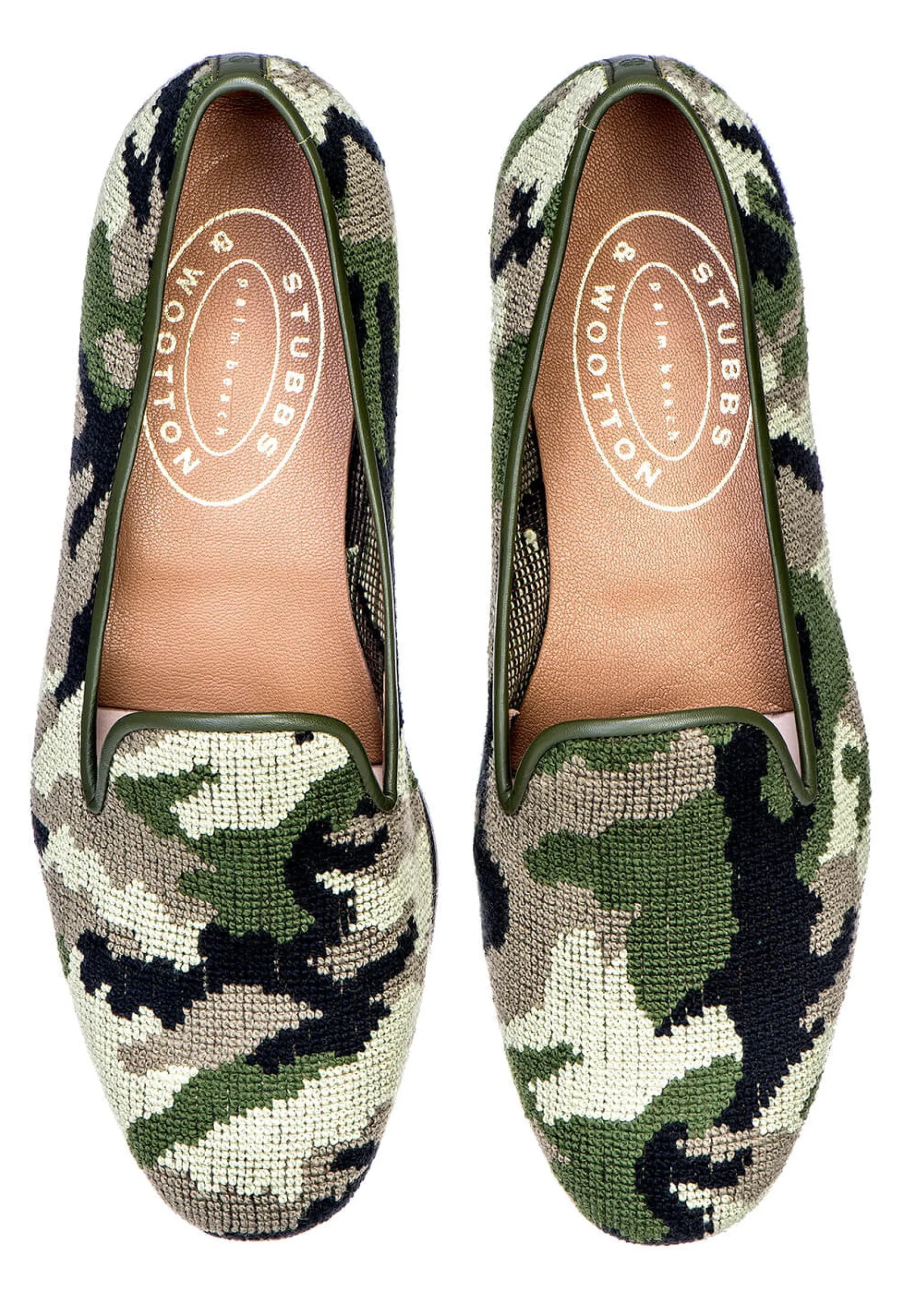 Camo Green Needlepoint Slipper (Women)
