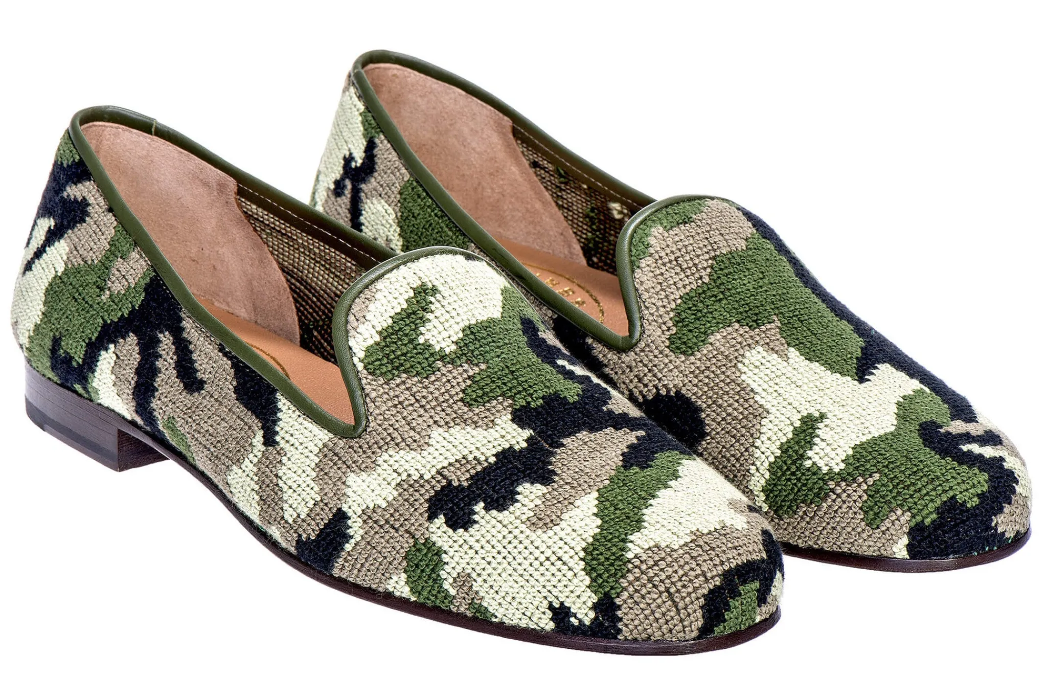 Camo Green Needlepoint Slipper (Women)