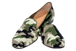 Camo Green Needlepoint Slipper (Men)