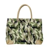 Camo Green Needlepoint Tote