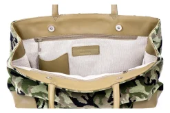 Camo Green Needlepoint Tote