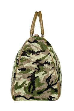 Camo Green Needlepoint Weekender