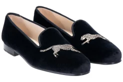 Cheetah Black Velvet Slipper (Women)
