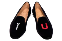 College Black Velvet Slipper (Men)