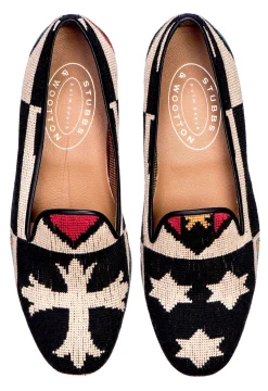 Crest Black Needlepoint Slipper (Women)