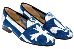Crest Blue Needlepoint Slipper (Men)