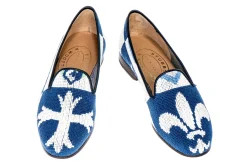 Crest Blue Needlepoint Slipper (Men)