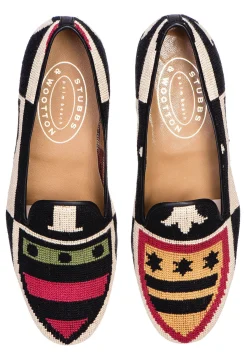 Crest Color Needlepoint Slipper (Men)