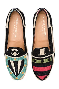 Crest Color Needlepoint Slipper (Narrow)