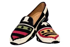 Crest Color Needlepoint Slipper (Narrow)