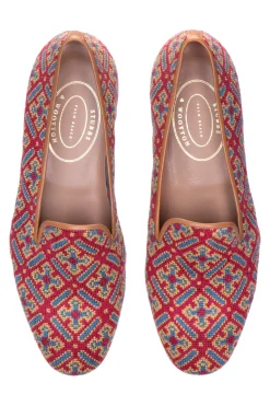 Cuenca Red Needlepoint Slipper (Men)