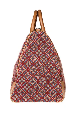 Cuenca Red Needlepoint Weekender