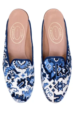 Heriz Lapis Needlepoint Mule (Women)