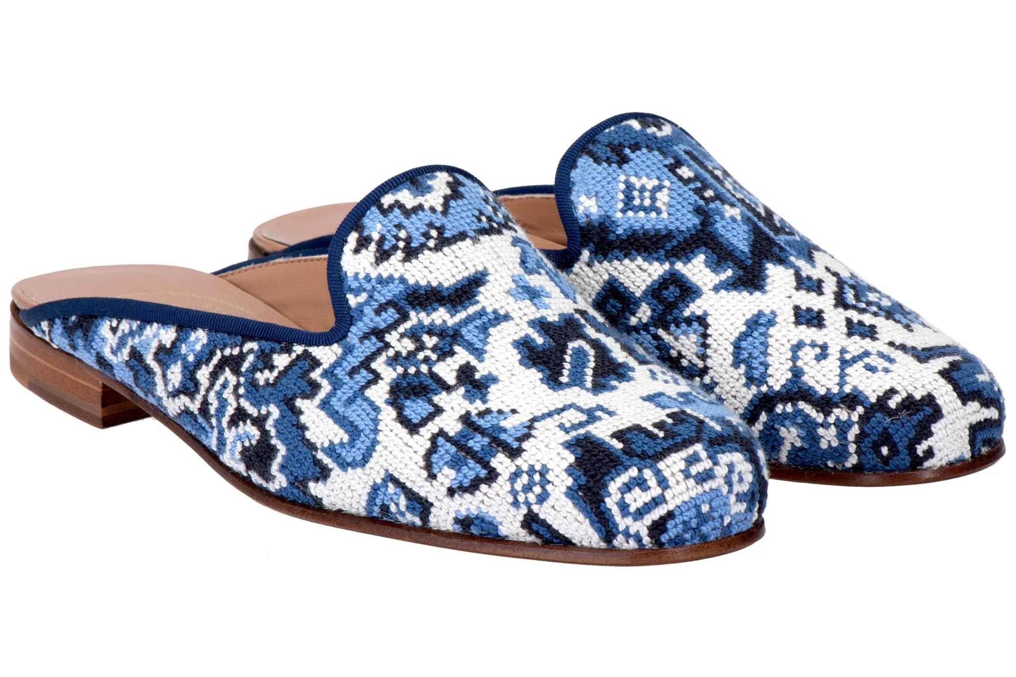 Heriz Lapis Needlepoint Mule (Women)