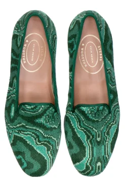 Malachite Needlepoint Slipper (Men)