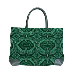 Malachite Needlepoint Tote