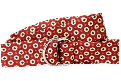 Medallion Cranberry Silk Belt