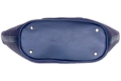 Navy Raffia Midi Tote