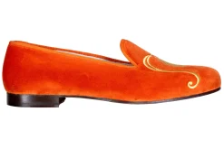 Paolina Orange Velvet Slipper (Women)