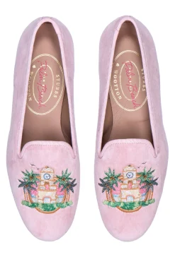 PB Clocktower Champagne Velvet Slipper (Women)