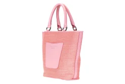 Salmon Raffia Midi Tote