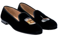 Scotch Black Velvet Slipper (Wide)