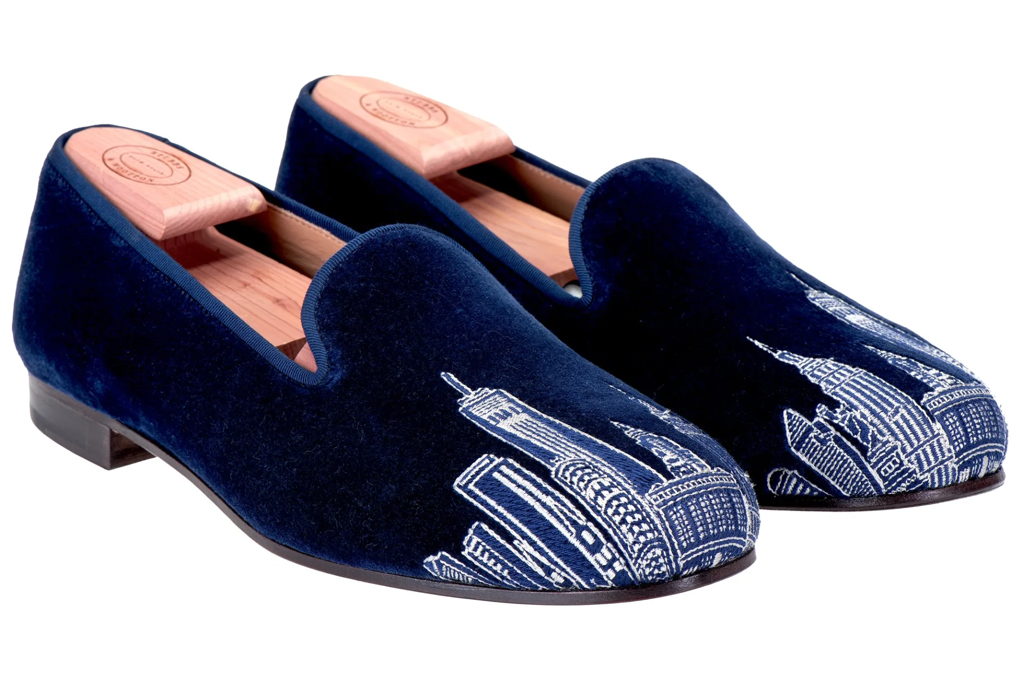 Skyline Navy Velvet Slipper (Men)