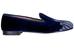Skyline Navy Velvet Slipper (Men)