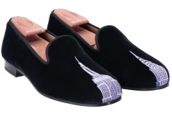 Skyscraper Black Velvet Slipper (Men)