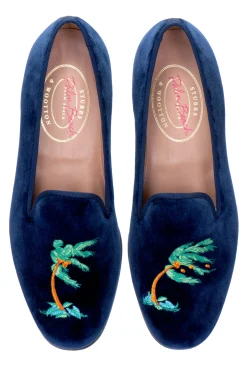 Storm Navy Velvet Slipper (Women)