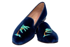 Storm Navy Velvet Slipper (Women)