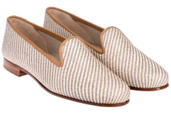 Straw Cream Raffia Slipper (Women)
