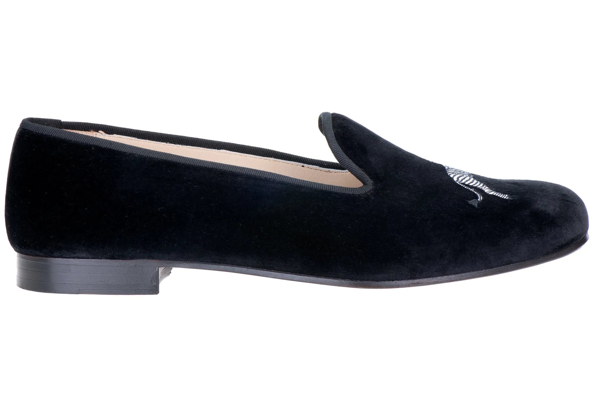 Zebra Black Velvet Slipper (Men)