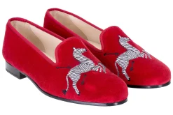 Zebras Red Velvet Slipper (Men)